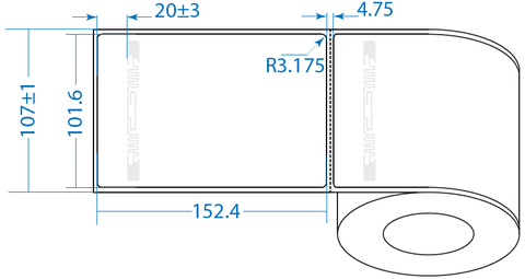Perforated 4x6(in), 101.6x152.4(mm) UHF RFID Label
