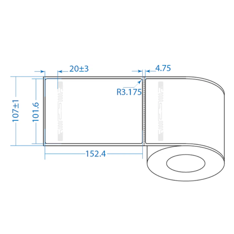 Perforated 4x6(in), 101.6x152.4(mm) UHF RFID Label